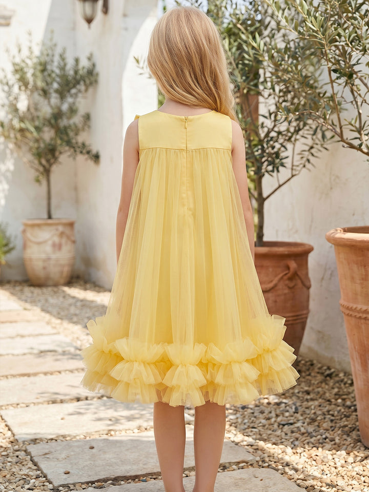 A-Line/Princess Scoop Sleeveless Knee-Length Flower Girl Dresses with Bowknot