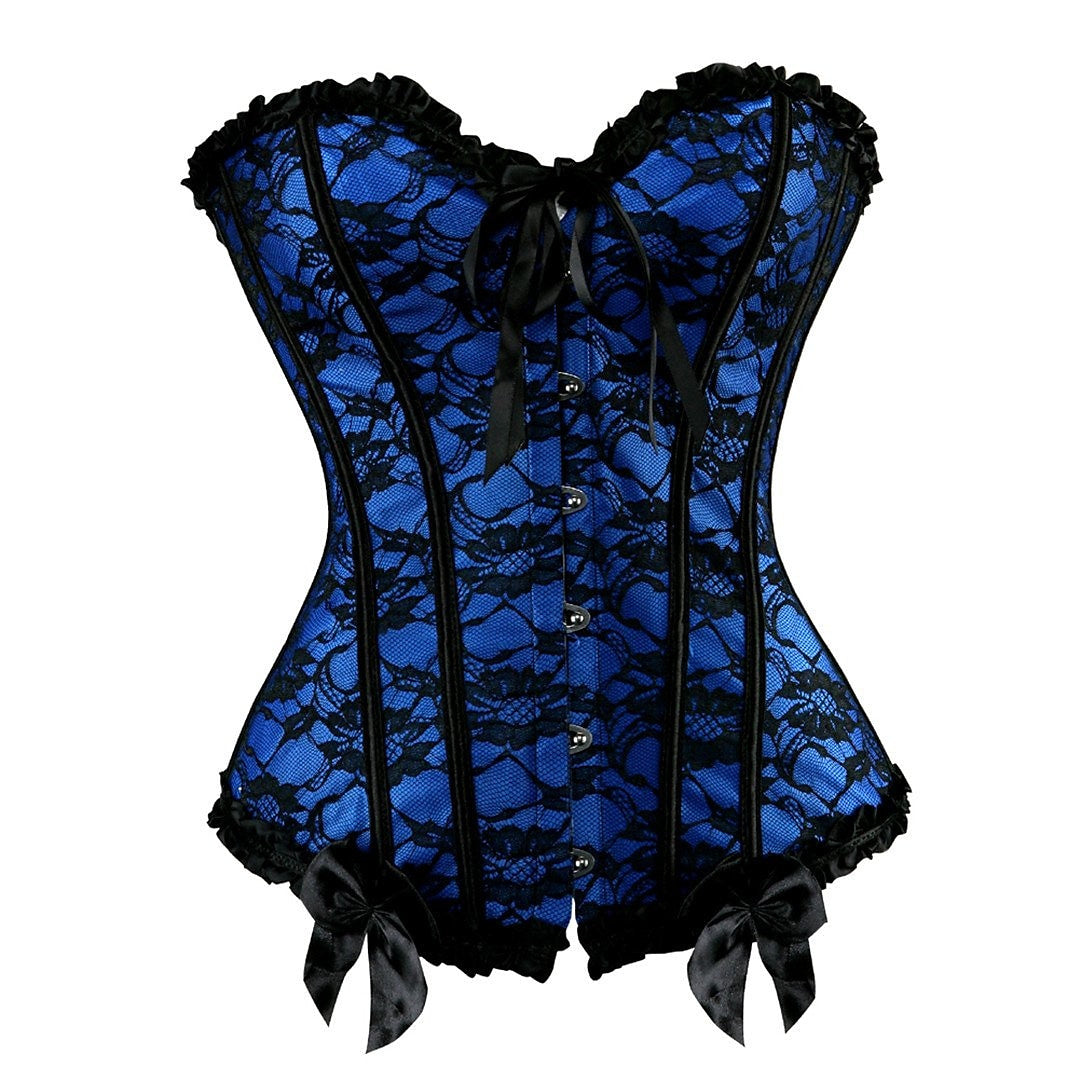 Women‘s Sexy Push Up Lace Overbust Corsets for Wedding Party Birthday