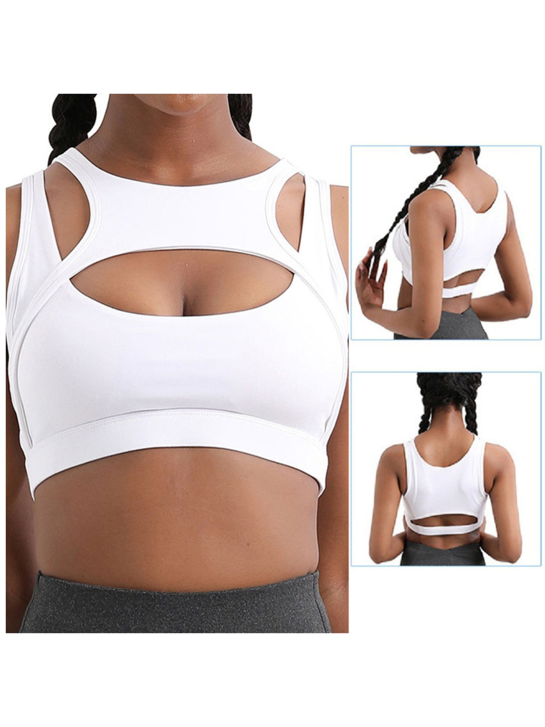 Black Sports Training Wear Solid Colored Simple Fashion Sexy Bra