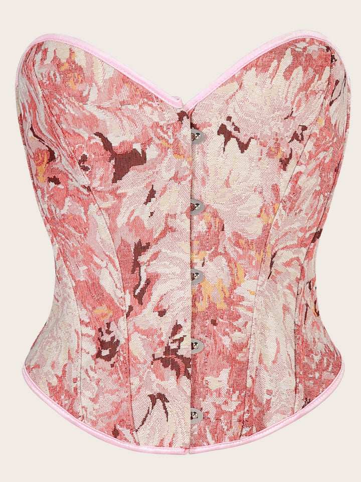 Women‘s Sexy Push Up Floral Overbust Corsets for Wedding Party Birthday