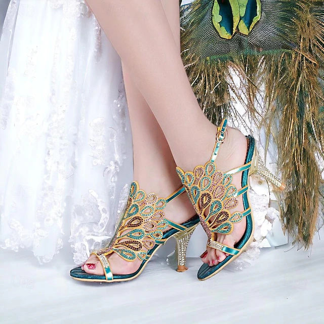 Women's Wedding Shoes Sparkling Sandals Peep Toe Stiletto High Heel Wedding Heels Bridal Shoes