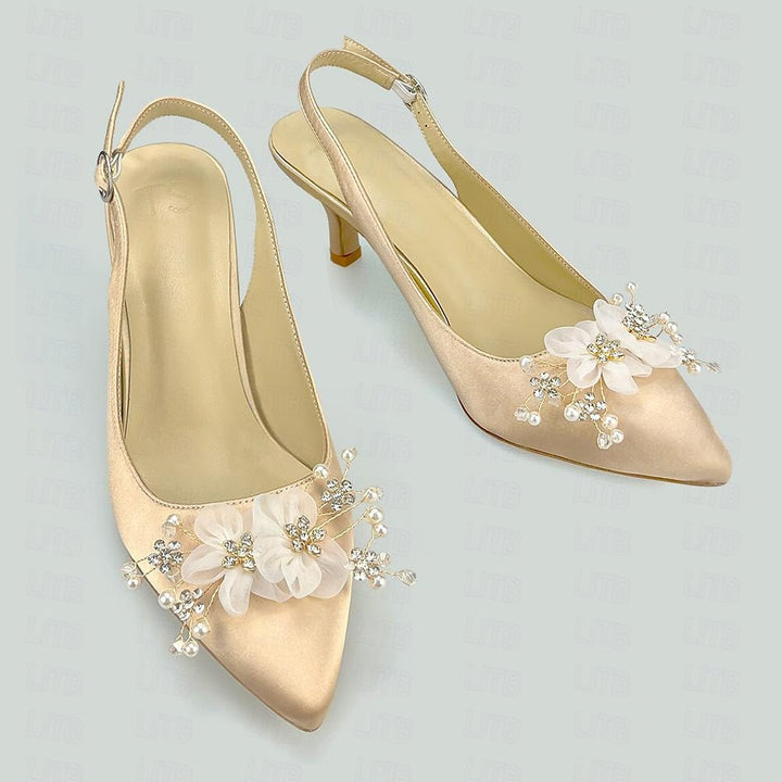 Women's Wedding Shoes Comfort Pointed Toe Wedding Heels Bridal Shoes