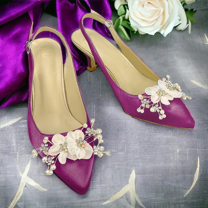 Women's Wedding Shoes Comfort Pointed Toe Wedding Heels Bridal Shoes