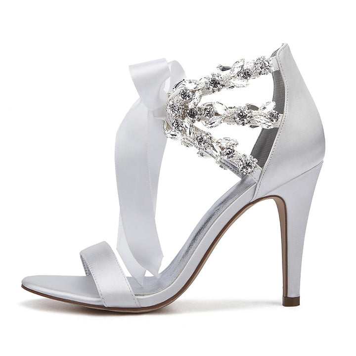 Women's Wedding Bling Bling Stilettos Sparkling High Heel Bridal Shoes