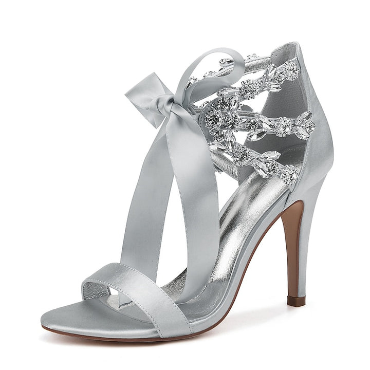 Women's Wedding Bling Bling Stilettos Sparkling High Heel Bridal Shoes