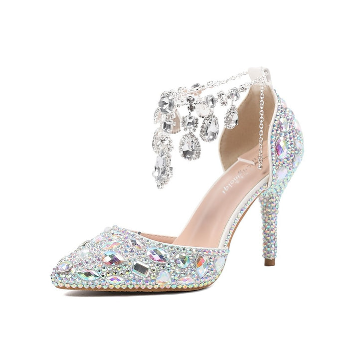 Women's Wedding Shoe Pumps Glitter Crystal Sequined Jeweled Bridal Shoes