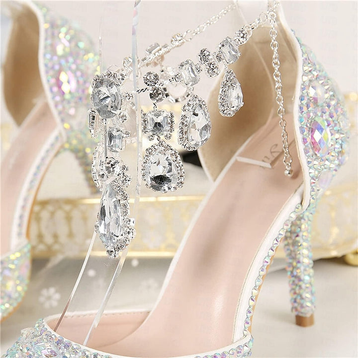 Women's Wedding Shoe Pumps Glitter Crystal Sequined Jeweled Bridal Shoes