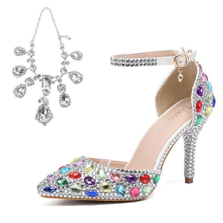 Women's Wedding Shoe Pumps Glitter Crystal Sequined Jeweled Bridal Shoes