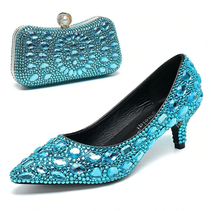 Women's Wedding Shoe Pumps Bling Bling Shoes Dress Shoes Glitter Crystal Sequined Jeweled Bridal Shoes