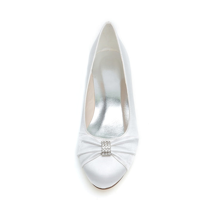 Women's Wedding Shoes Bridesmaid Shoes Flat Heel Round Toe Bridal Shoes