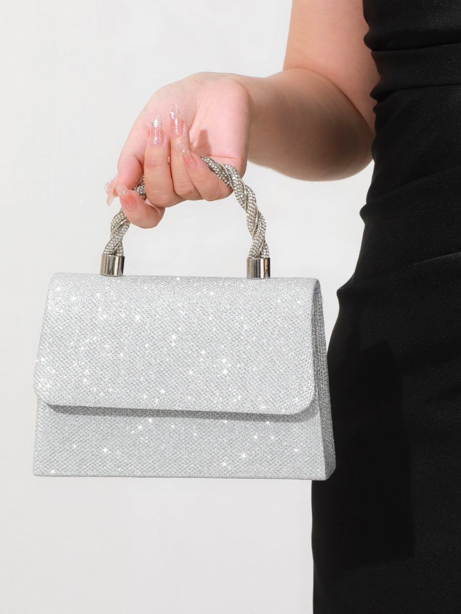 Polyester Multi Carry Solid Color Chain Knot Design Evening Bags