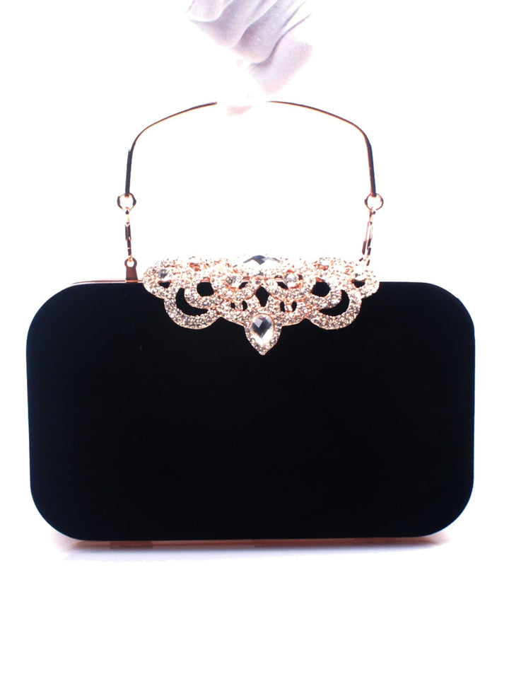 Wine Velvet Retro Elegant Rhinestone Clutch Bags