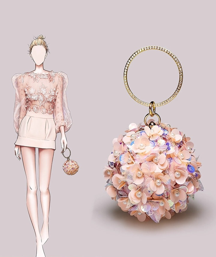 Women's Clutches & Evening Bags Flower Round Ball Bag