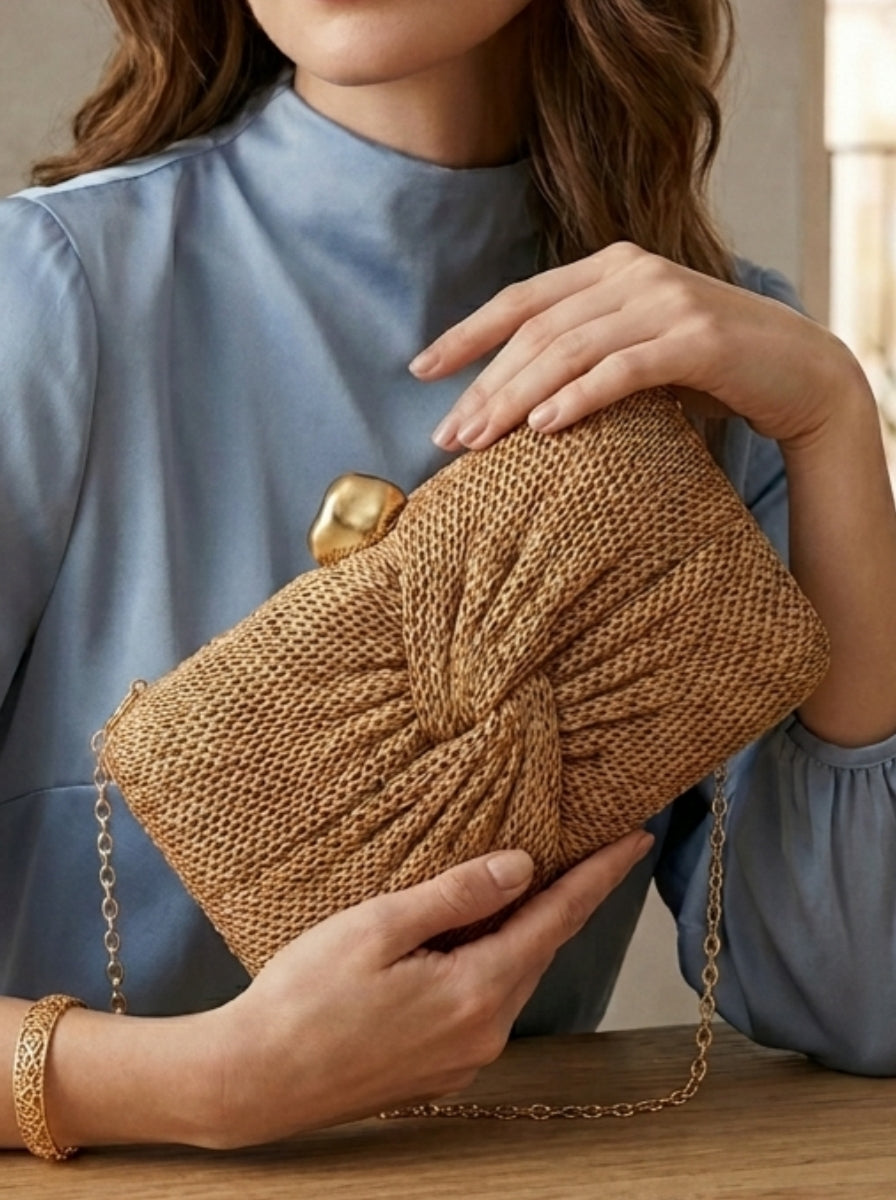 Women's Clutches & Wedding Party Evening Bags Box-shaped Woven Straw Bag