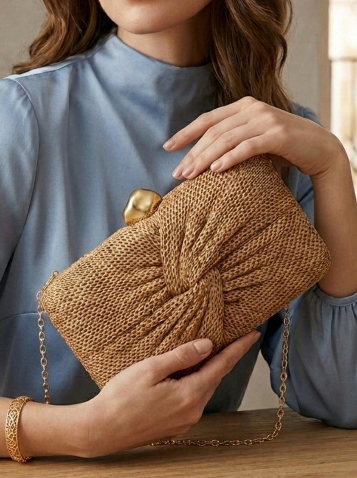 Women's Clutches & Wedding Party Evening Bags Box-shaped Woven Straw Bag