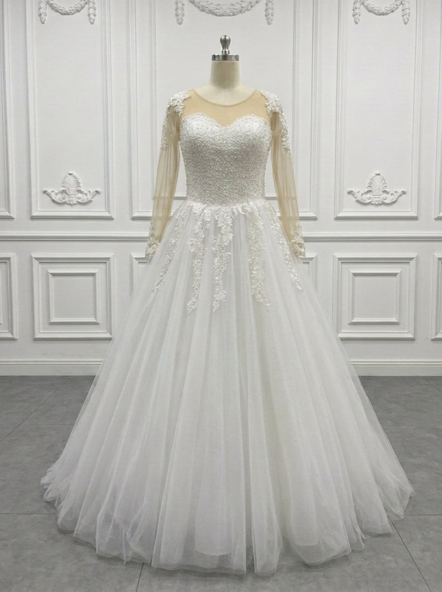 Ball Gown Sweetheart Floor-length Lace Wedding Dress