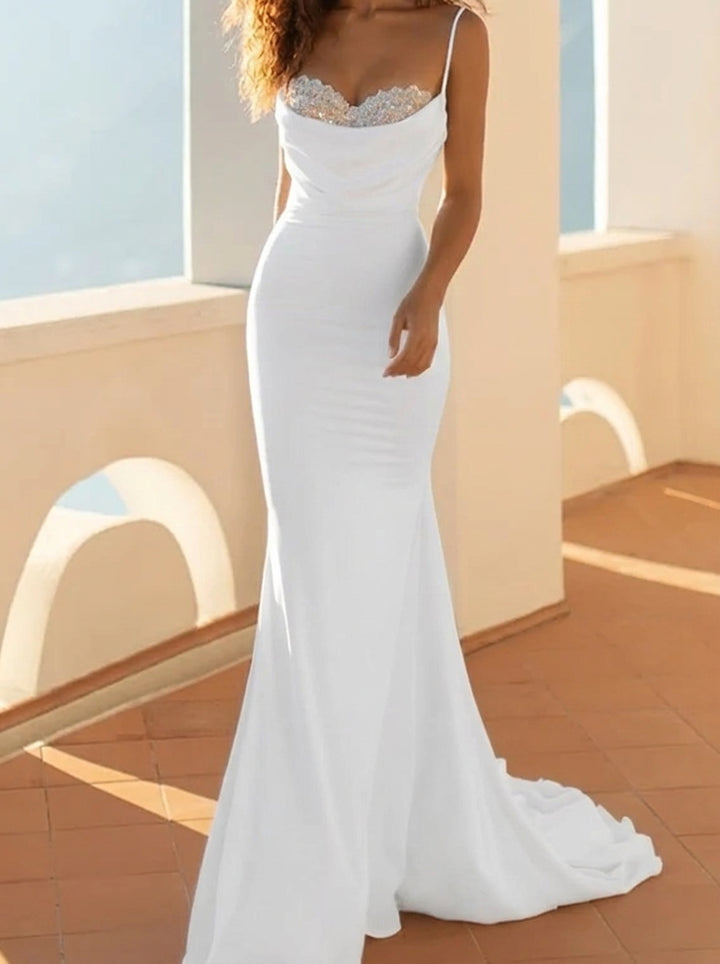 Trumpet/Mermaid Floor-Length Wedding Dress With Sequins