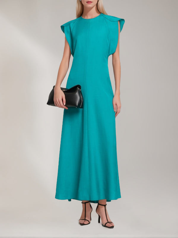 A-Line/Princess Scoop Sleeveless Ankle-Length Wedding Guest Dress with Ruffles