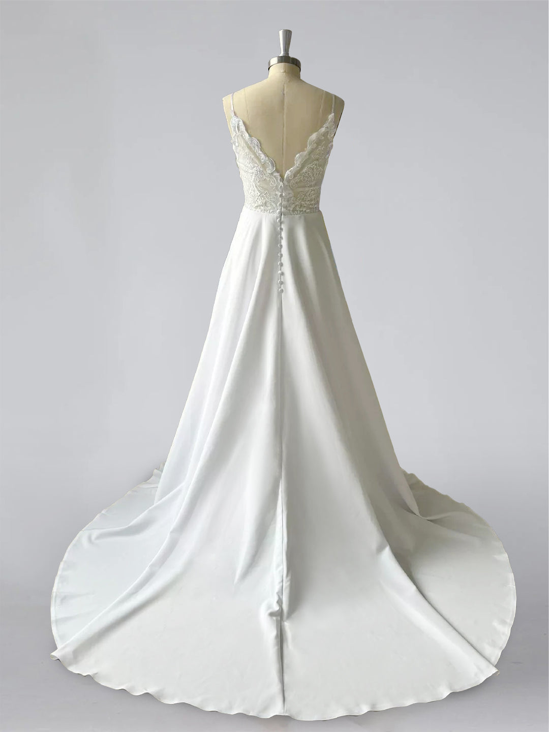 2026 Wedding Dresses A-Line/Princess Spaghetti Straps Sleeveless Sweep Train Bridal Ball Gowns, Ivory / 2 2026 Wedding Dresses A-Line/Princess Spaghetti Straps Sleeveless Sweep Train Bridal Ball Gowns, Ivory / 2