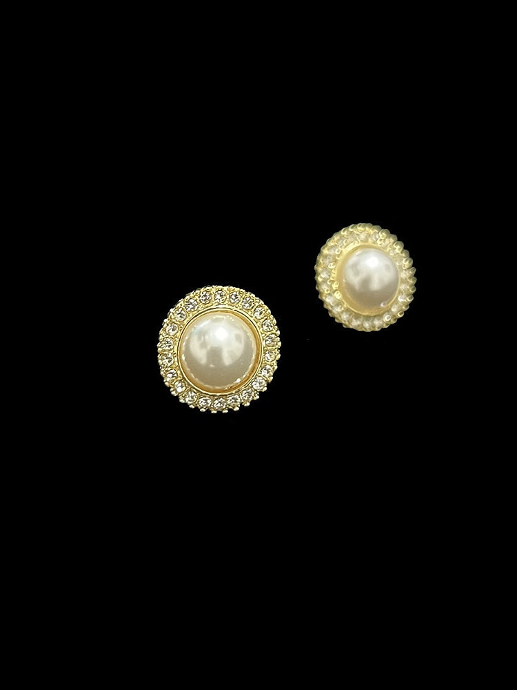 1 set Imitation Pearl Rhinestone Jewelry Earrings Necklace For Women's Wedding Gemstone Pendant Necklace Set