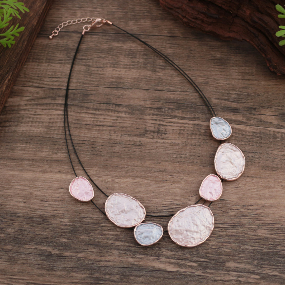 Exaggerated Daily Colorful Irregular Oval Wire Necklace