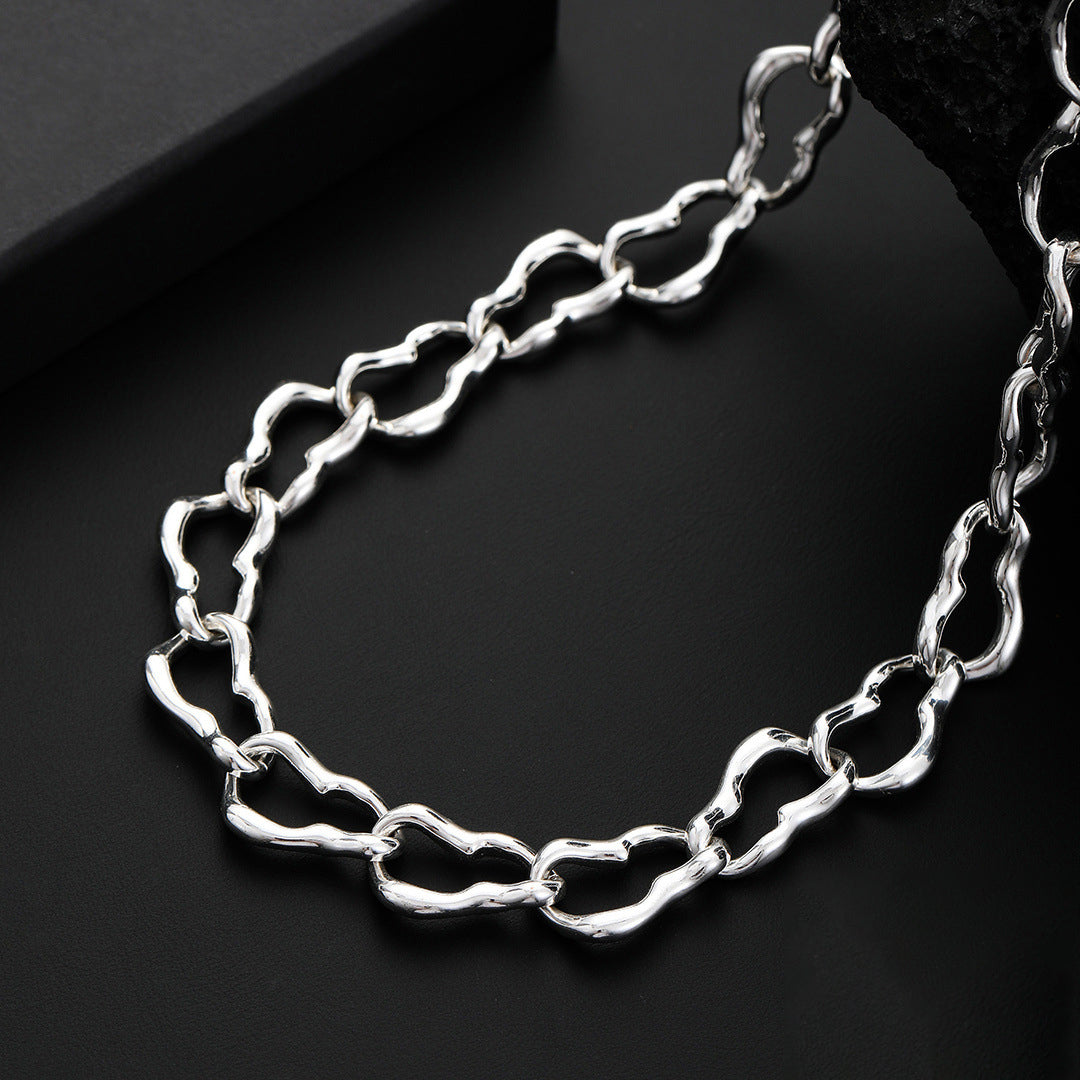 Cool Punk Irregular Circle Alloy Collarbone Necklace