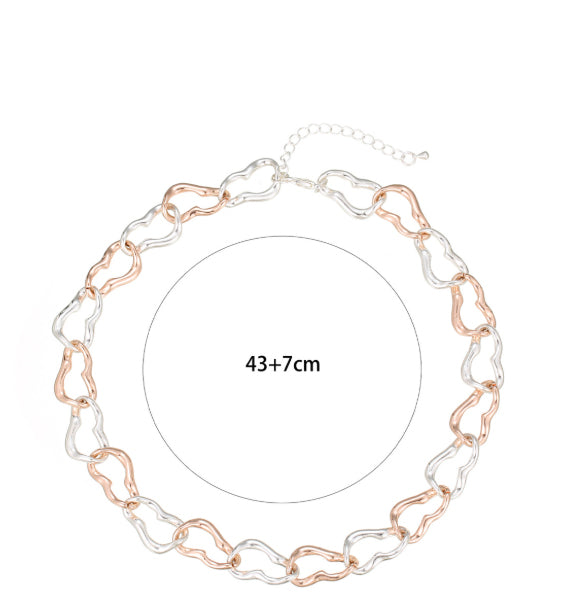 Cool Punk Irregular Circle Alloy Collarbone Necklace