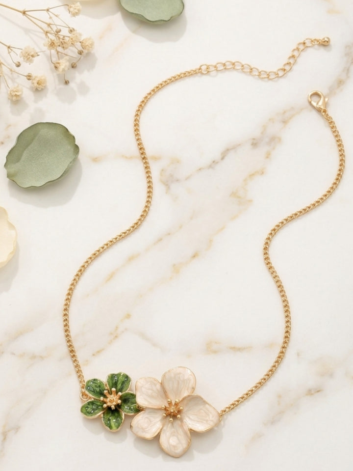 Women's Flower Baroque Chain Necklaces Formal For Bridal & Bridesmaid