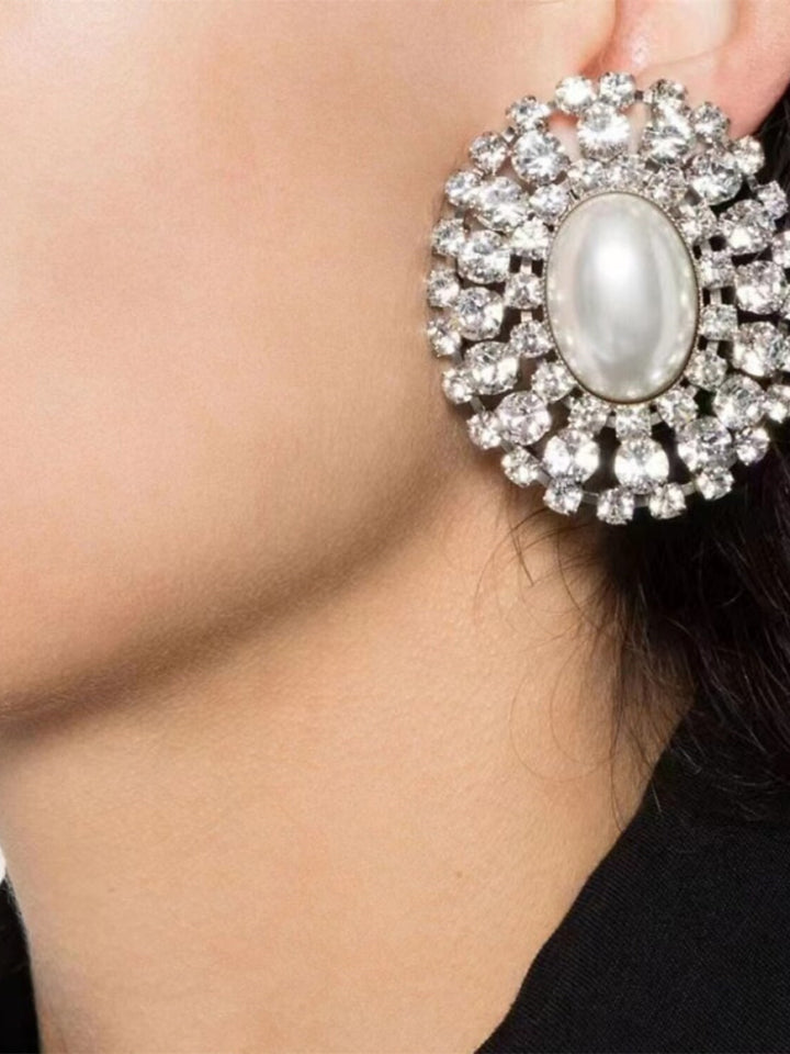 Stud Earrings For Women's Clear White Wedding Work Daily Trendy Earrings