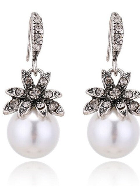 Imitation Pearl Drop Earrings For Women's Wedding Work Daily Long Drop  Earrings