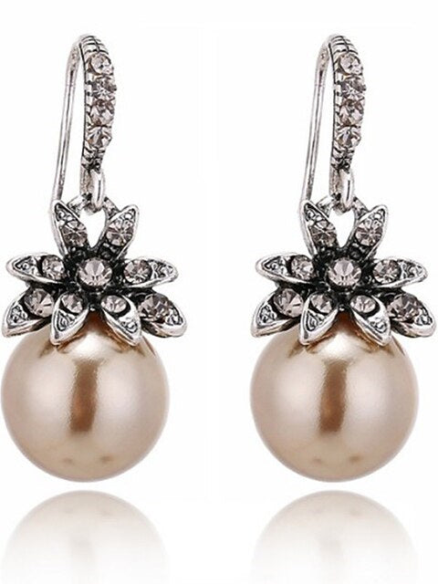 Imitation Pearl Drop Earrings For Women's Wedding Work Daily Long Drop  Earrings