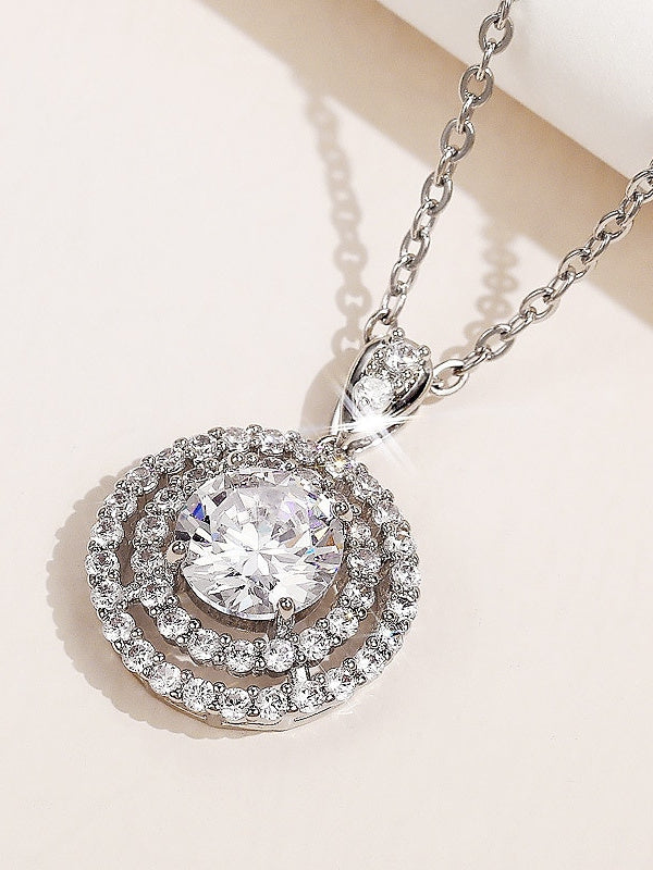 Choker Necklace Rhinestone Copper Fashion Geometrical Round Wedding Valentine's Day Daily Necklace Wedding Jewelry