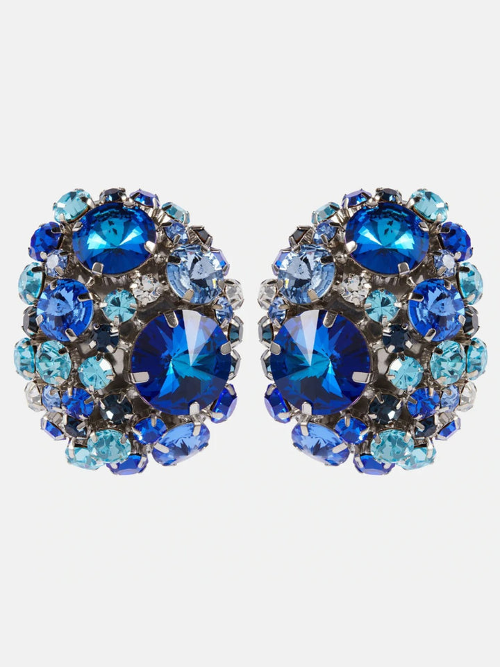 Large Round Exaggerated Rhinestone Stage Earrings