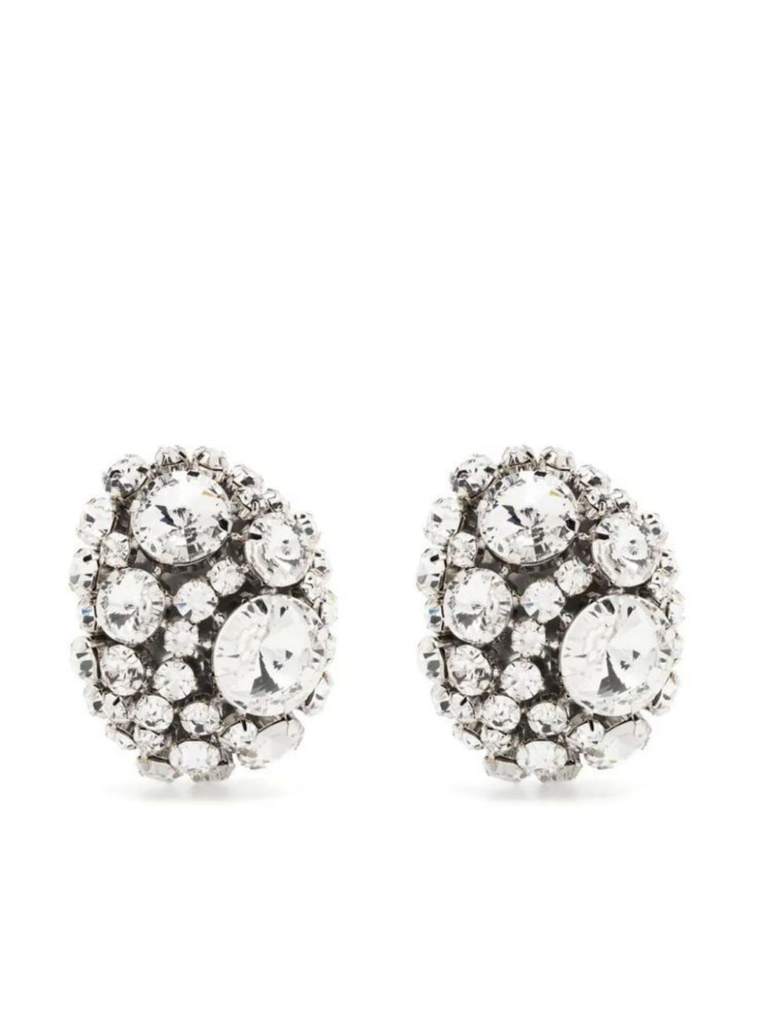 Large Round Exaggerated Rhinestone Stage Earrings