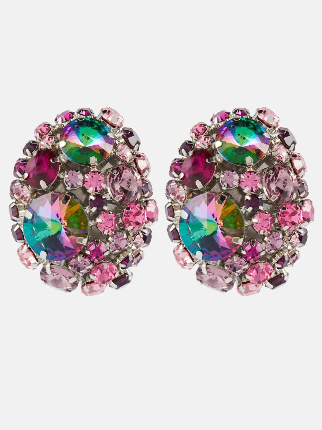 Large Round Exaggerated Rhinestone Stage Earrings