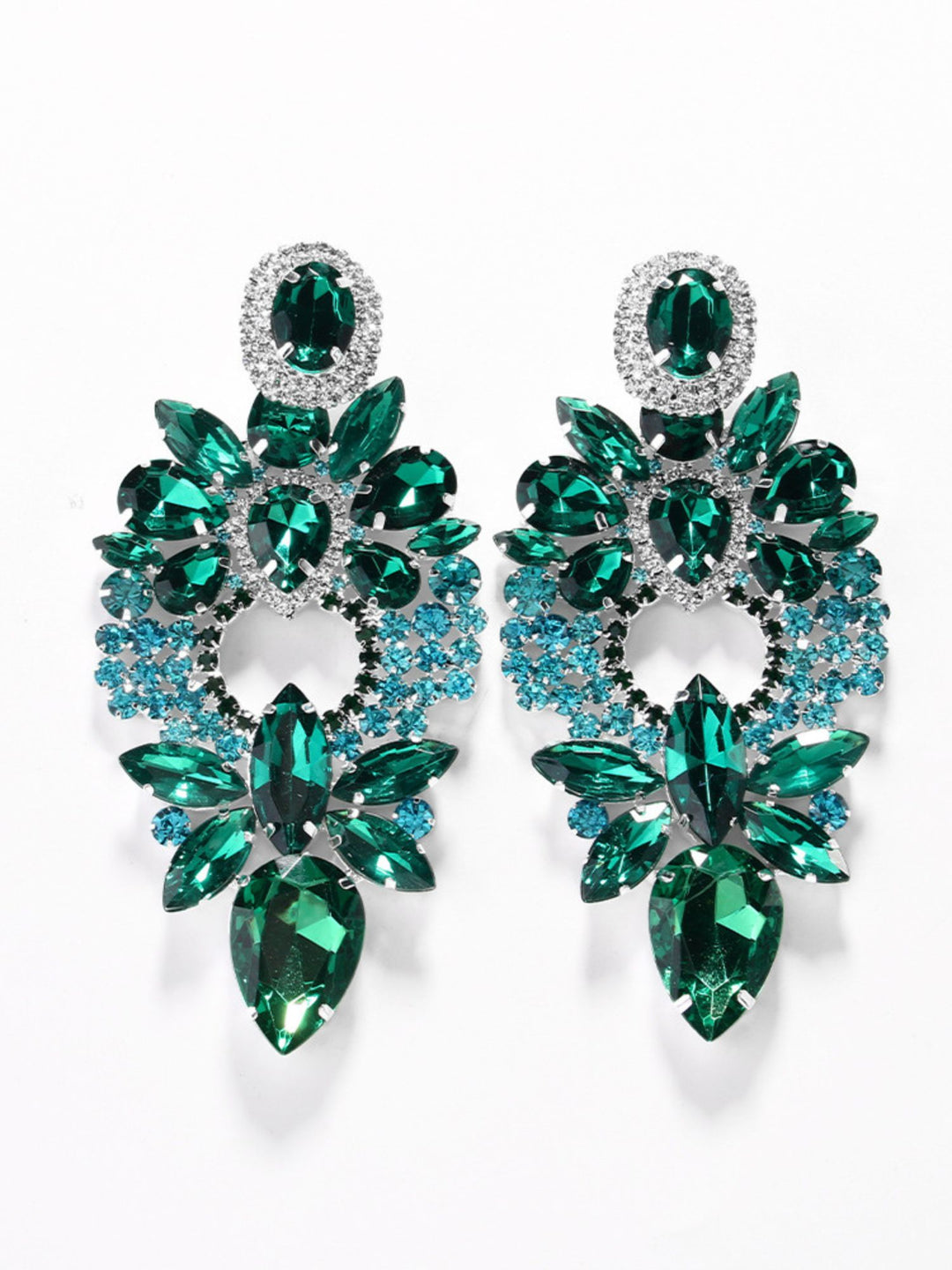 Emerald Green Exquisite High-End Fashion Delicated Crystal Drop Earrings