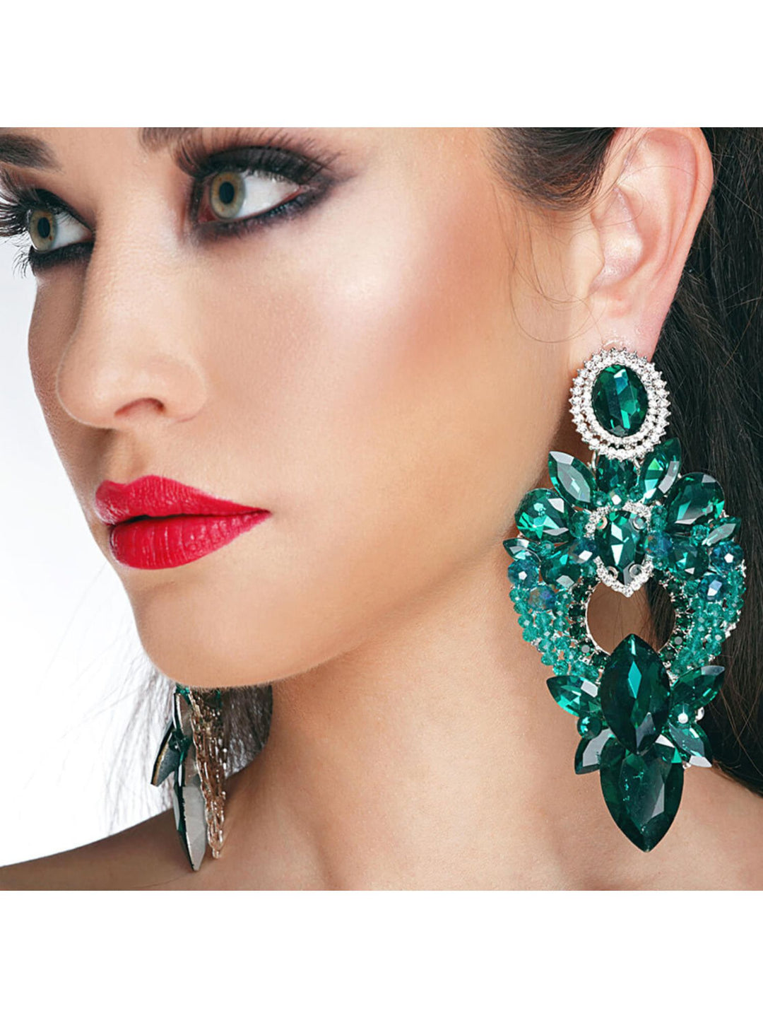 Emerald Green Exquisite High-End Fashion Delicated Crystal Drop Earrings