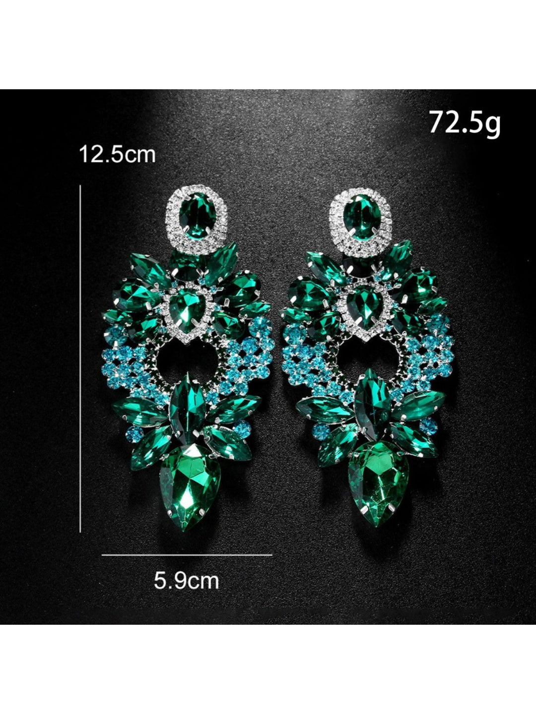 Emerald Green Exquisite High-End Fashion Delicated Crystal Drop Earrings