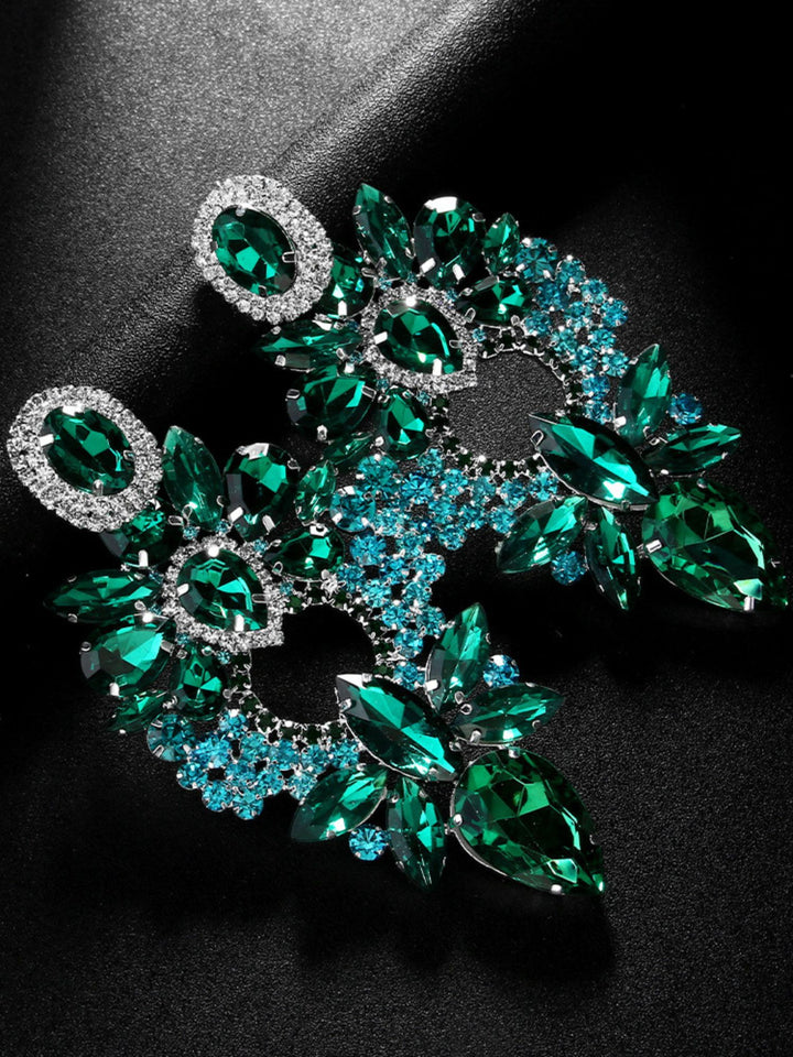 Emerald Green Exquisite High-End Fashion Delicated Crystal Drop Earrings