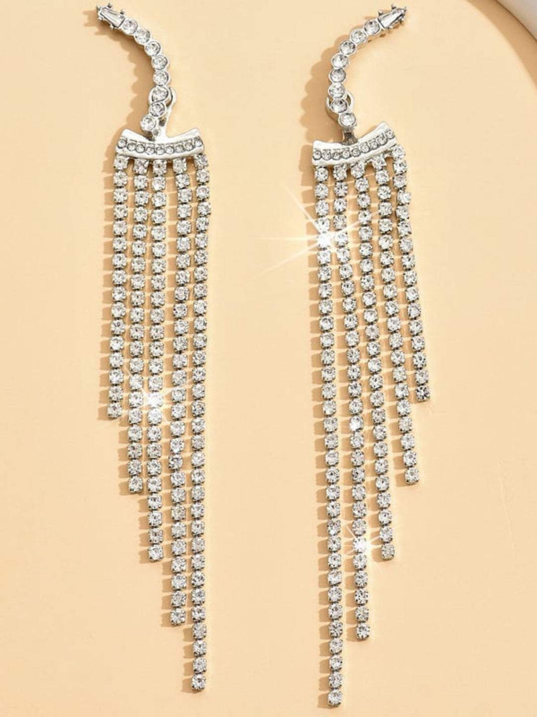 Elegant Luxury Exquisite Tassel Crystal Long Earrings