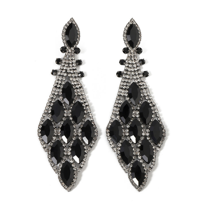Retro Exaggerated Fashion Glass Rhinestone Elegant Earrings