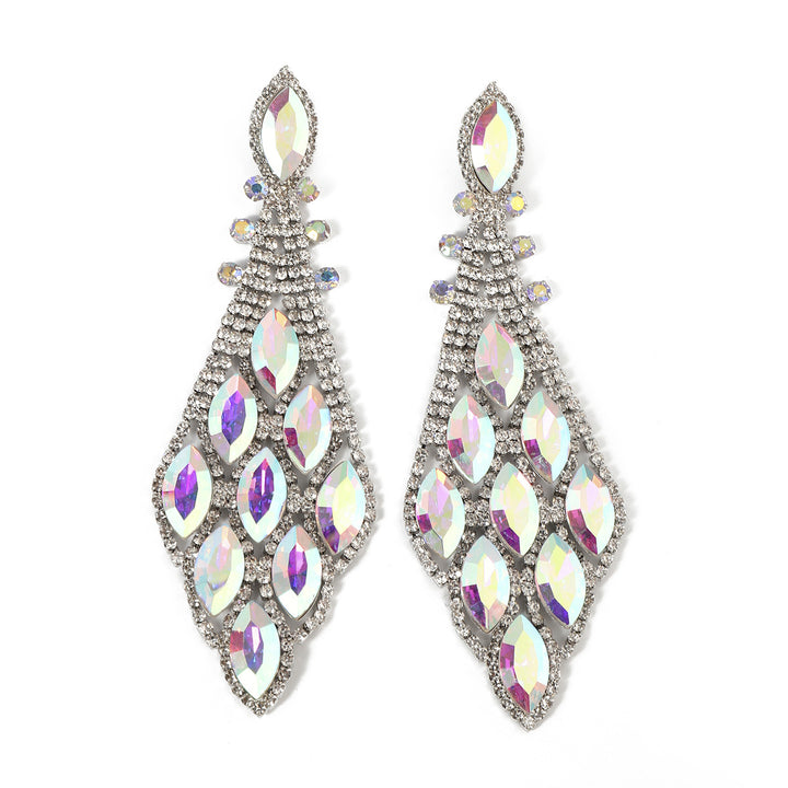 Retro Exaggerated Fashion Glass Rhinestone Elegant Earrings