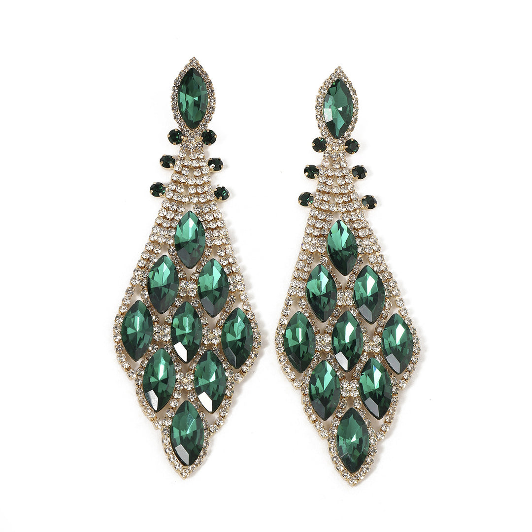 Retro Exaggerated Fashion Glass Rhinestone Elegant Earrings