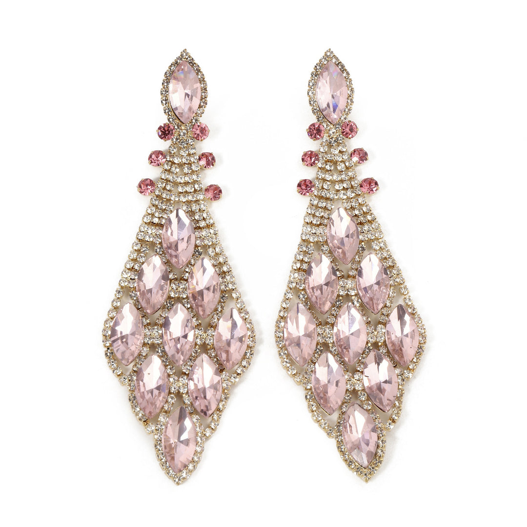 Retro Exaggerated Fashion Glass Rhinestone Elegant Earrings