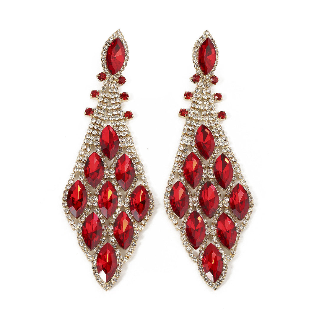 Retro Exaggerated Fashion Glass Rhinestone Elegant Earrings