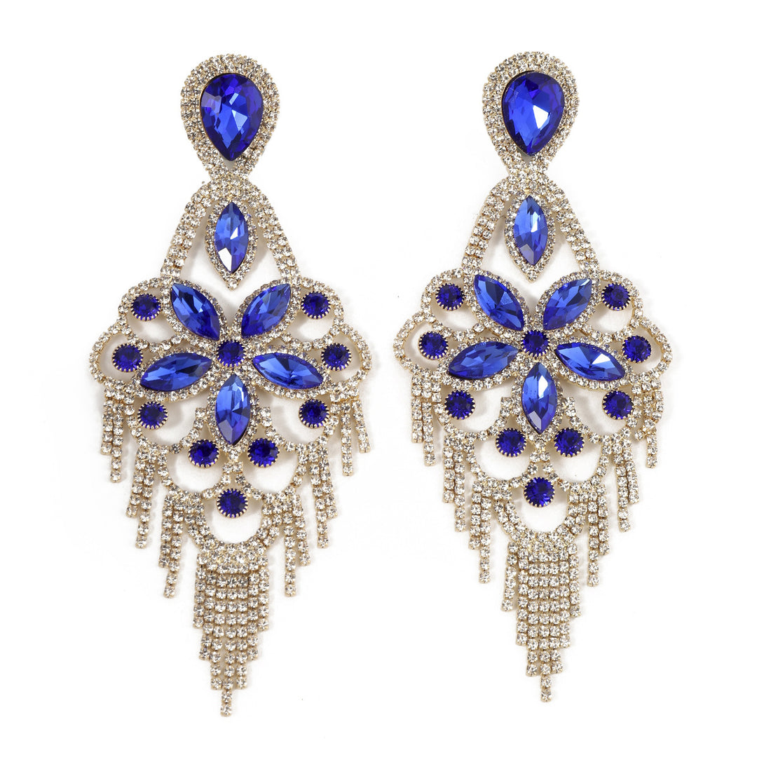 Fashion Exaggerated Rhinestone Elegant Flower Drop Earrings