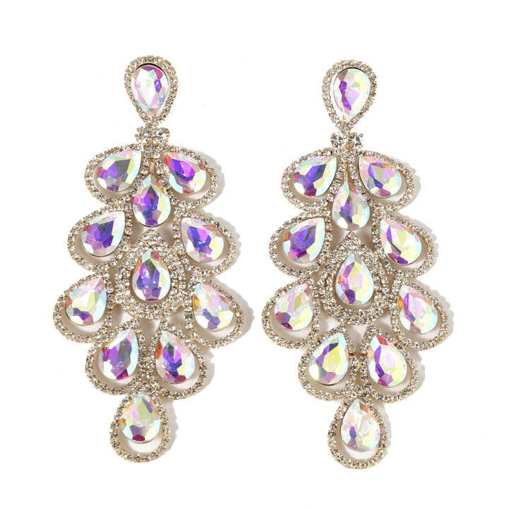 Stylish Exaggerated Rhinestone Luxury Long Drop Earrings