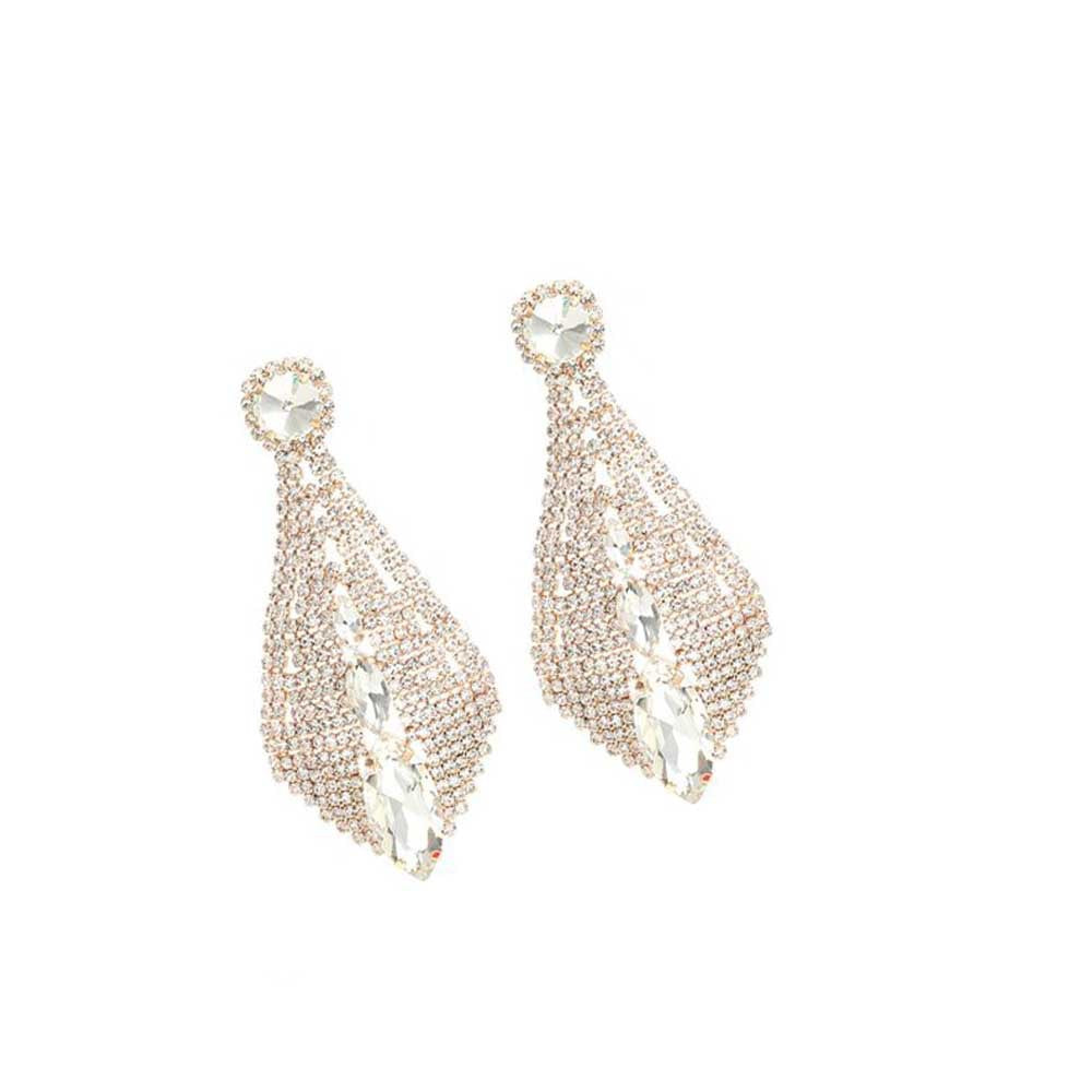 Fashion Luxury Diamond Rhinestone Tassel Drop Earrings