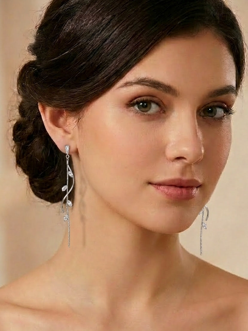 Marquise Rhinestone Dangle Earrings