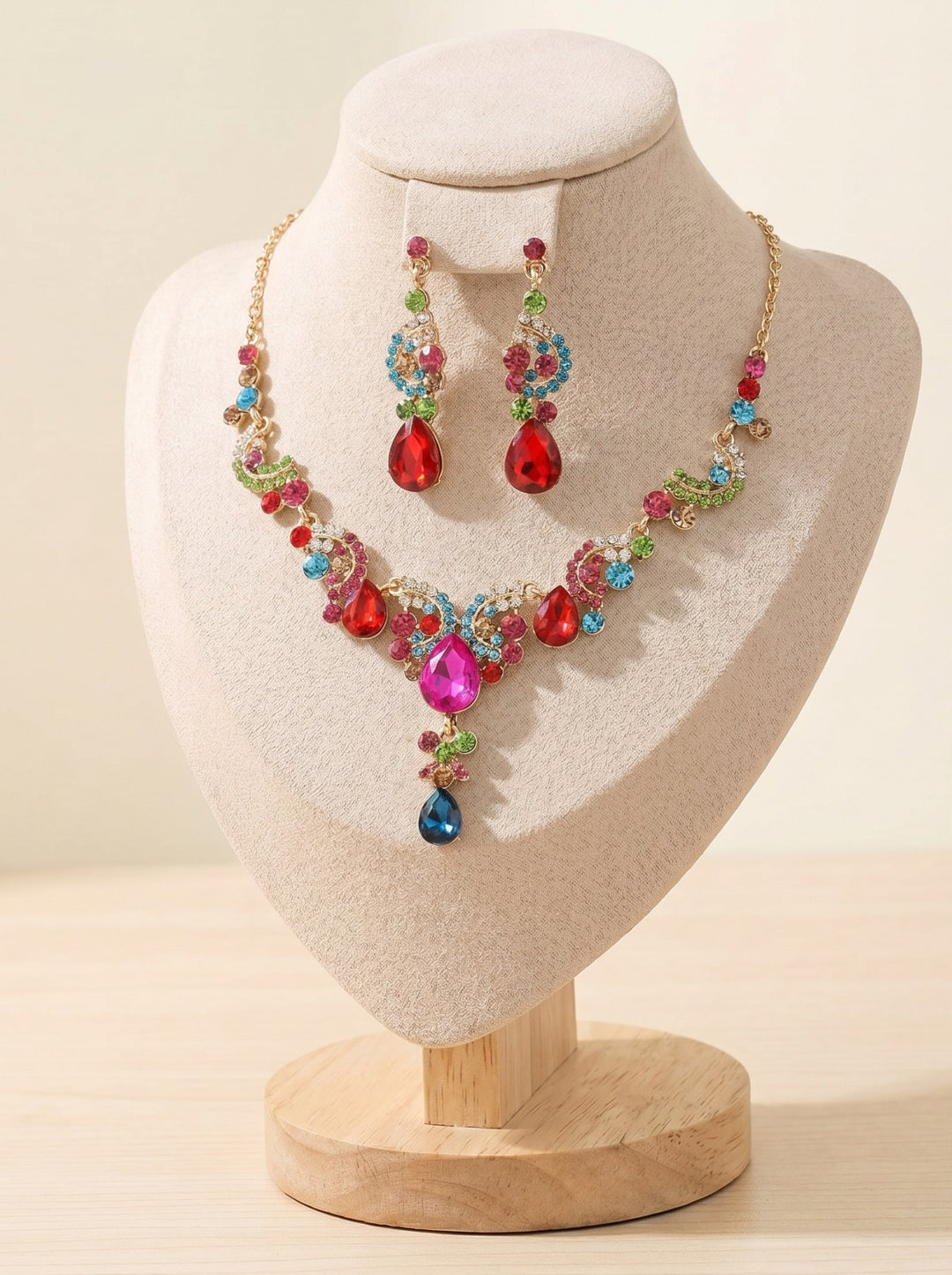 1 Set Bridal Jewelry Two-piece Elegant Zirconia Wedding Jewelry For Bride Earrings & Necklace